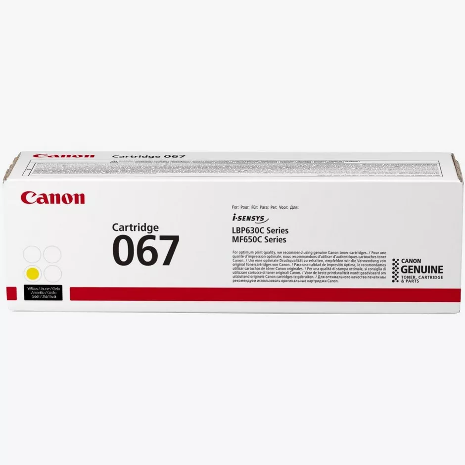 Canon 067 - Cartouche de toner jaune originale, 1 250 pages