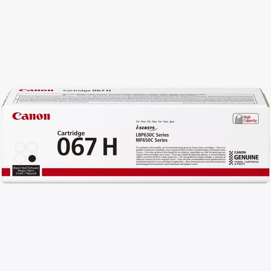 Boîte Canon 067H noire d’origine - une cartouche de toner 5106C002