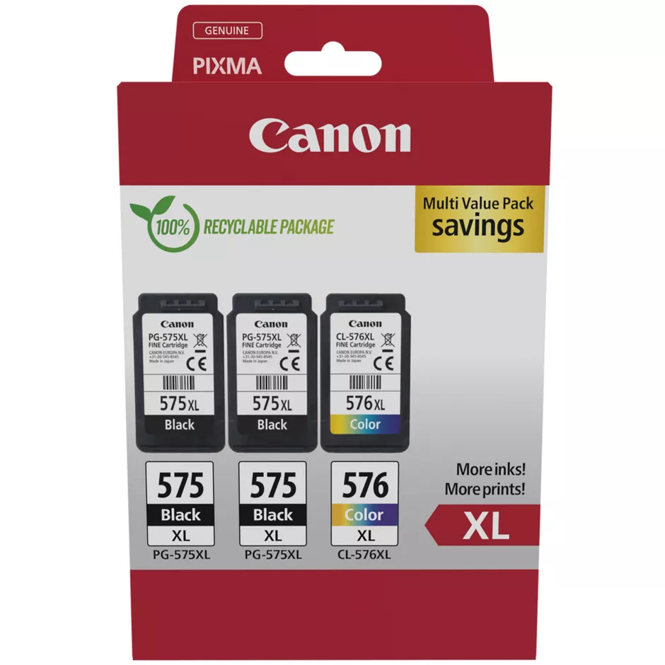 Canon 5437C004 - Multipack de cartouches d’encre d’origine noir et couleur avec 50 feuilles photo