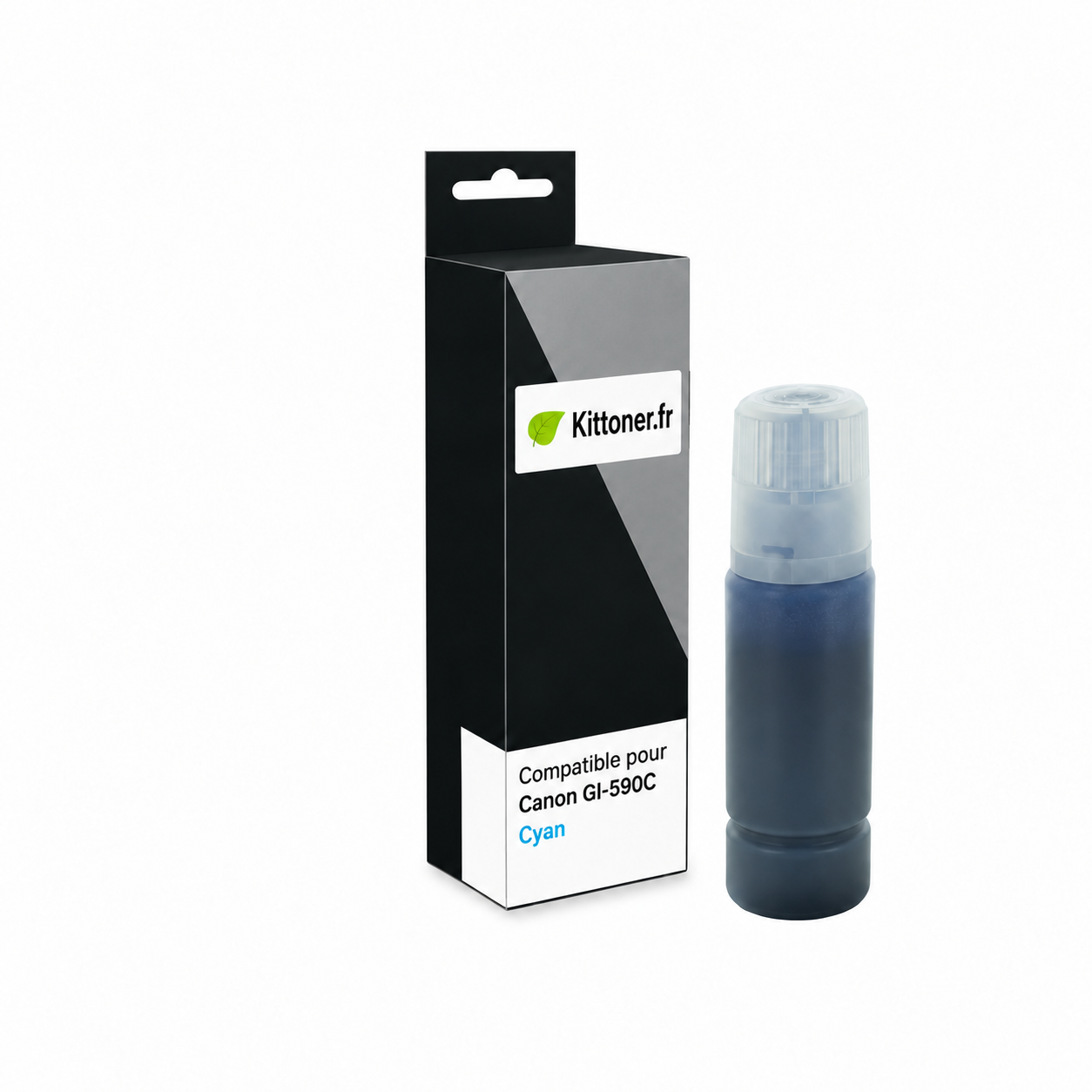Canon GI-590C - Bouteille d’encre cyan compatible, 70 ml