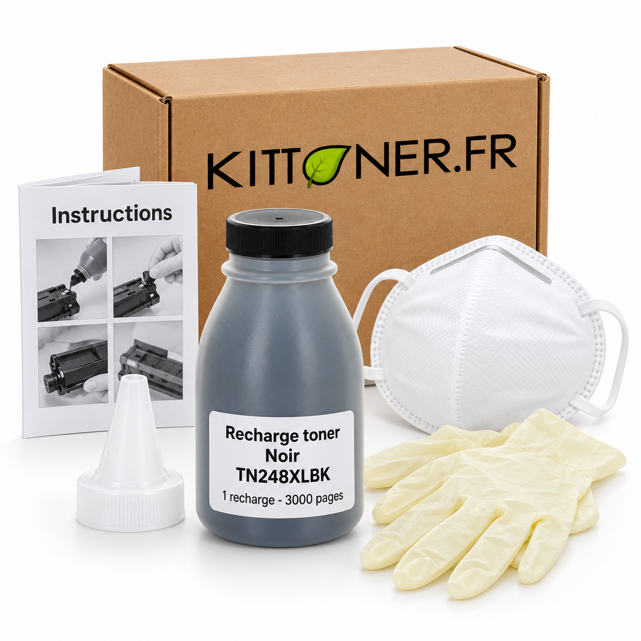 Brother TN248XLBK - Kit recharge noir, 3000 pages
