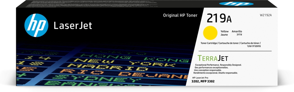 HP 219A W2192A - Toner jaune original standard, 1 200 pages