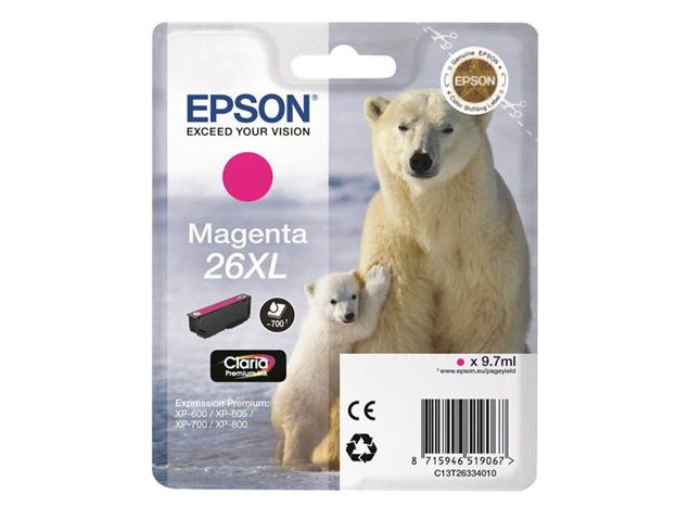 Epson C13T26334010 - Cartouche d'encre magenta d'origine T2633
