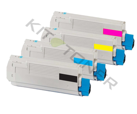 Oki 43865708, 43872306, 43872305, 43872307 - Pack de 4 toners compatibles 4 couleurs