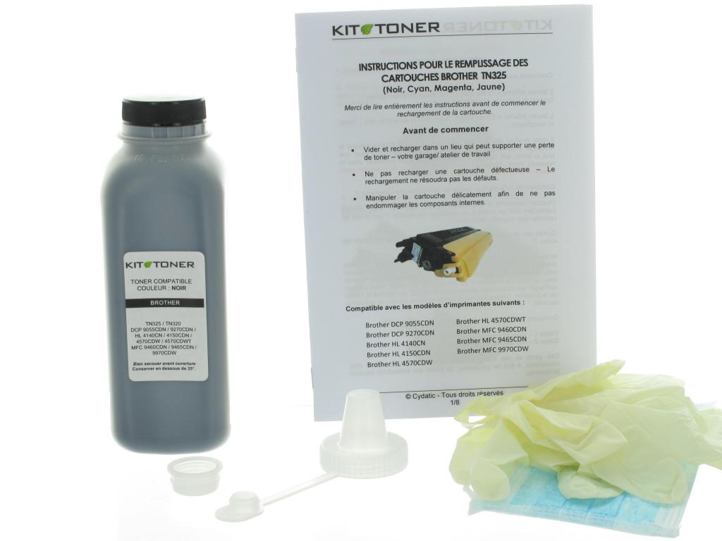 Brother TN325K - Kit de recharge toner compatible Noir