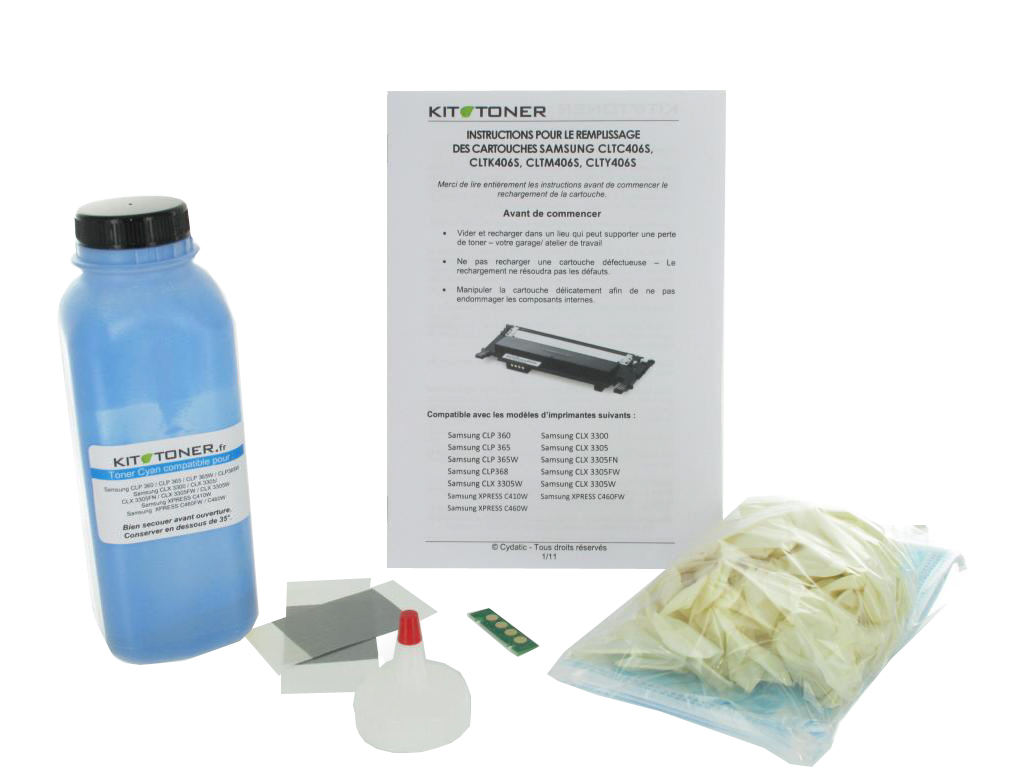 Samsung CLTC404S - Kit de recharge toner compatible cyan