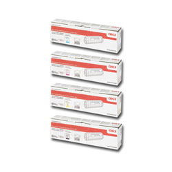 Oki 47095701, 47095704, 47095703, 47095702 - Pack de 4 toners 4 couleurs