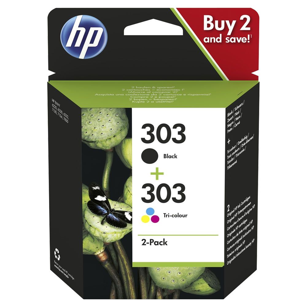 HP 3YM92AE - Pack Cartouches d'encre noire et couleurs de marque HP 303