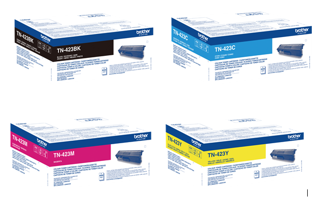 TN423 Pack 4 Cartouches de Toner pour Brother TN423 TN 423 TN-423