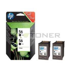 HP C9502AE - Pack de 2 cartouches d'encre noire 56