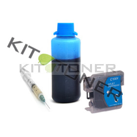 Brother LC1240C - Kit cartouche rechargeable compatible cyan