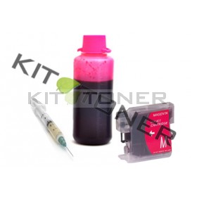 Brother LC1240M - Kit cartouche rechargeable compatible magenta
