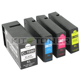 Canon PGI1500XLC, PGI1500XLY, PGI1500XLBK, PGI1500XLM - Pack de 4 cartouches d'encre compatibles