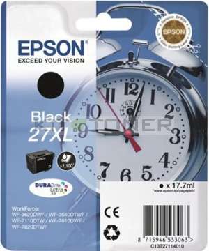 Epson C13T27114010 - Cartouche d'encre noire d'origine Epson 27XL