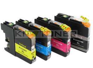 Brother LC227XLBK, LC225XLC, LC225XLM, LC225XLY - Pack de 4 cartouches encre compatibles xl