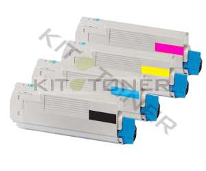 Oki 43865724, 43865722, 43865721, 43865723 - Pack de 4 toners compatibles 4 couleurs