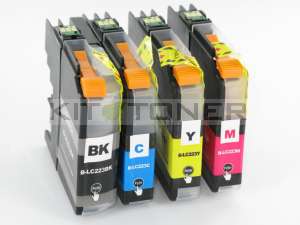 Brother LC223BK, LC223C, LC223M, LC223Y - Pack de 4 cartouches d'encre compatibles