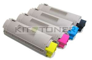 Oki 43324424, 43324422, 43324421, 43324423 - Pack de 4 toners compatibles 4 couleurs