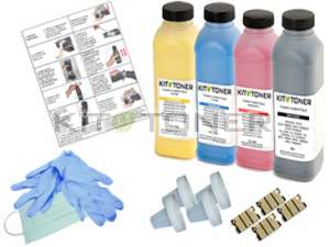 Epson S050556, S050554, S050555, S050557 - Kit de recharge toner compatible 4 couleurs