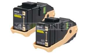 Epson S050606 - Pack de 2 cartouches de toner jaune d'origine