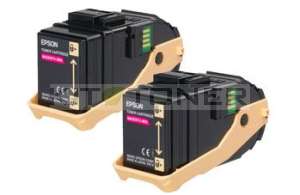 Epson S050607 - Pack de 2 cartouches de toner magenta d'origine