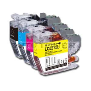BROTHER LC421XL - Pack de 4 cartouches d'encre compatibles BROTHER LC421XL