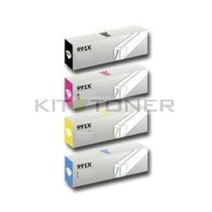 HP 991X - Pack de 4 cartouches d'encre compatibles HP 991x