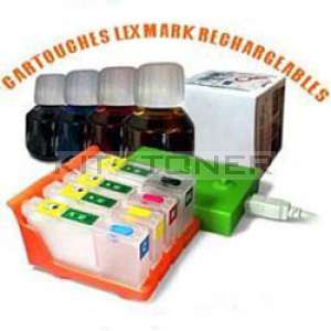 Lexmark 100 - Pack de cartouches rechargeables compatibles + Resetter