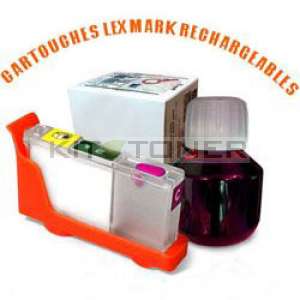 Lexmark 100 - Kit cartouche rechargeable compatible magenta