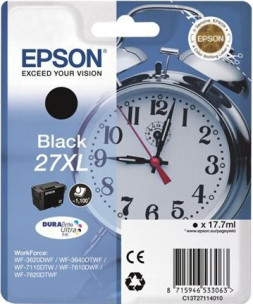 Epson C13T27114010 - Cartouche d'encre noire d'origine Epson 27XL