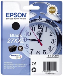 Epson C13T27914010 - Cartouche d'encre noire d'origine Epson 27XXL