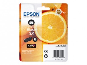 Epson C13T33414010 - Cartouche d'encre photo Black 33 d'origine