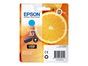 Epson C13T33424010 - Cartouche d'encre cyan 33 d'origine