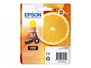 Epson C13T33444010 - Cartouche d'encre jaune 33 d'origine