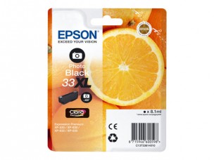 Epson C13T33614010 - Cartouche d'encre Photo Black 33XL d'origine