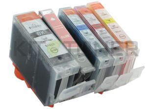 Canon CLI8C, CLI8Y, CLI8BK, CLI8M - Pack de 5 cartouches d'encre compatibles