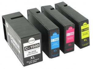 Canon PGI1500XLC, PGI1500XLY, PGI1500XLBK, PGI1500XLM - Pack de 4 cartouches d'encre compatibles