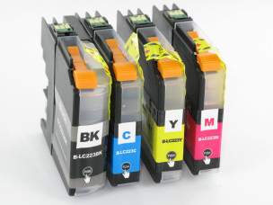 Brother LC223BK, LC223C, LC223M, LC223Y - Pack de 4 cartouches d'encre compatibles