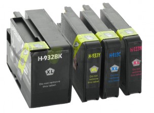 HP CN053AE, CN054AE, CN055AE, CN056AE - Pack de 4 cartouches d'encre compatibles 933XL