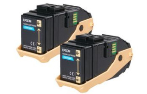 Epson S050608 - Pack de 2 cartouches de toner cyan d'origine