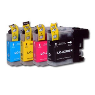 Brother LC22U - Pack de 4 cartouches d'encre compatibles