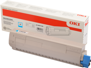 Cartouche de toner cyan d'origine Oki 46471103 pour imprimante OKI C843DN