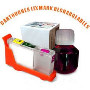 Lexmark 100 - Kit cartouche rechargeable compatible magenta