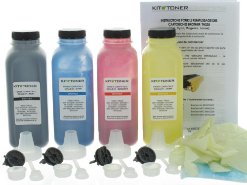 Lot De 4 Recharges De Toner Compatibles Pour Imprimante XEROX Workcentre 6015V/B - Noir, Cyan, Jaune, Magenta - Économique Et Fiable