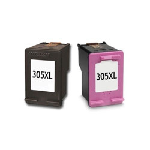 Pack de 2 cartouches d'encre compatibles 305 XL pour imprimante HP Deskjet  2720e