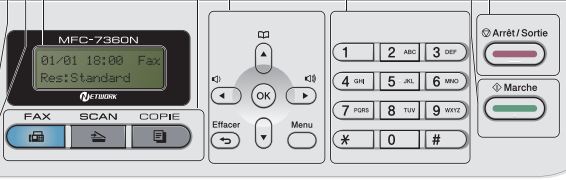 Brother MFC7360N - Panneau de commande