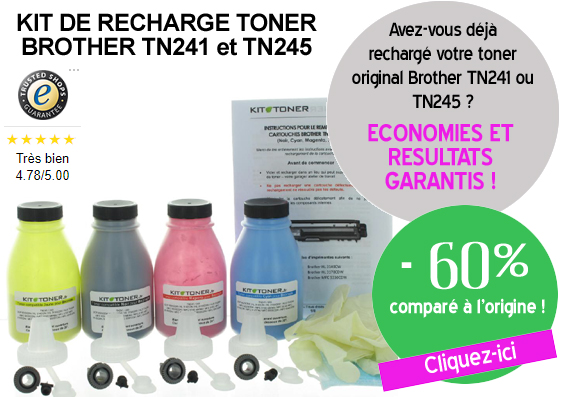 Recharge toner Brother TN245 et TN241